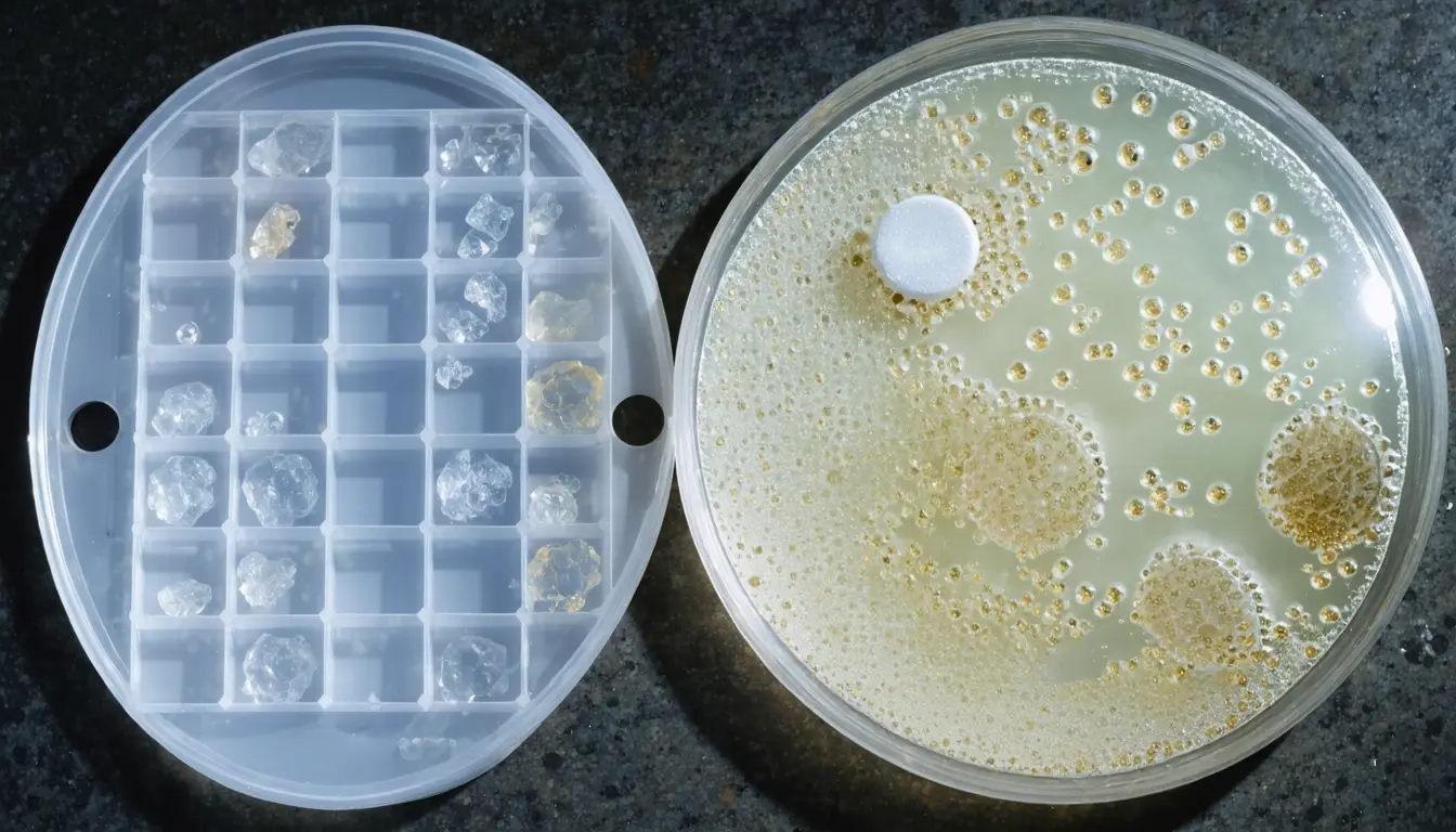 Illustration accompanying Oxford researchers film the fleeting steps an enzyme takes to build penicillin's ring