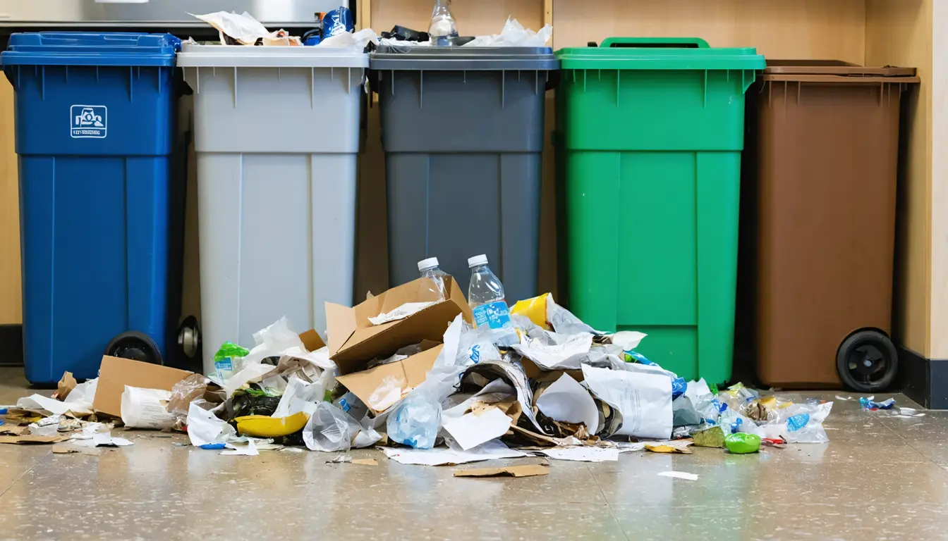 Illustration accompanying Self-reported recycling in Wales falls from 94% at home to 61% at work
