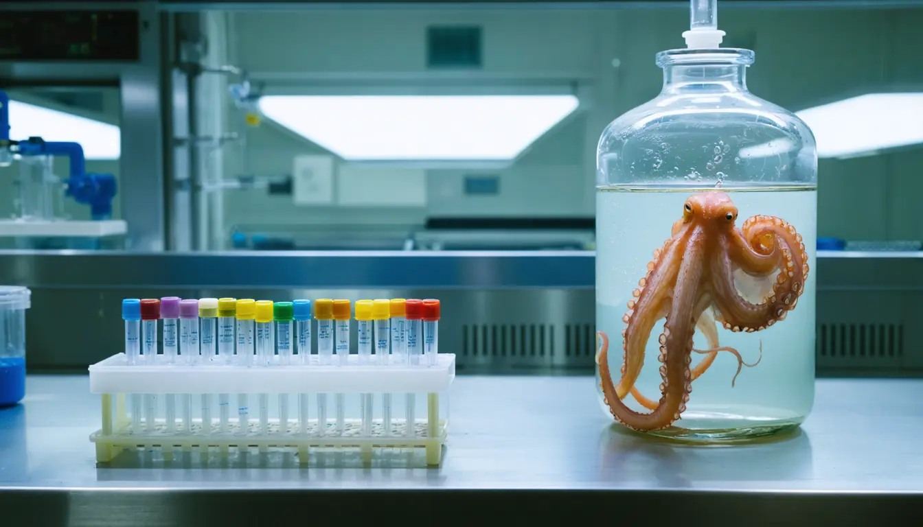 Illustration accompanying Vienna researchers tie cephalopod brains to ancient rearrangements that changed how DNA folds