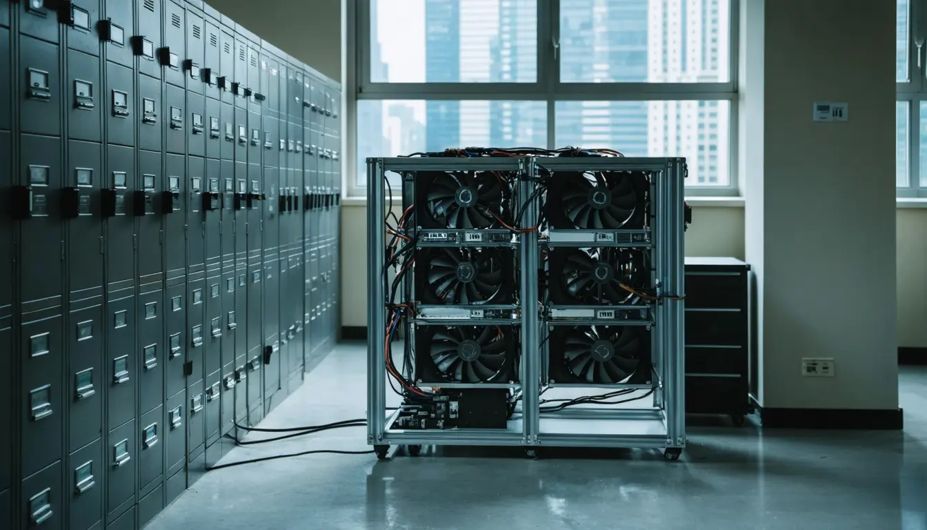 Illustration accompanying Crypto trading commissions at Hong Kong brokers fell 13.5% against the industry's 21% profit gain