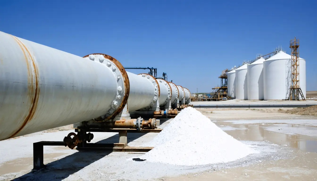 Illustration accompanying Tangshan desalination plant piping brine to a soda ash maker claims 60% lower energy use