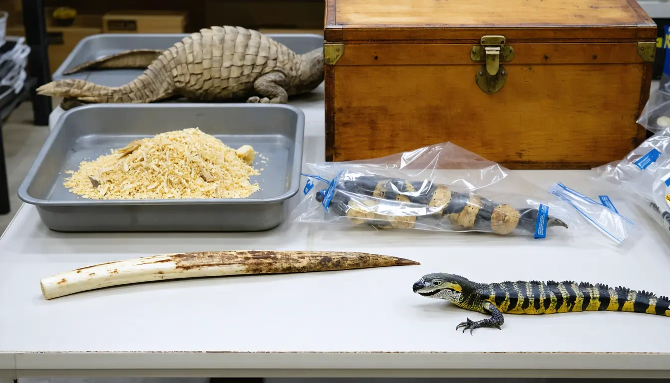 Illustration accompanying AI platforms did better than Google search at limiting illegal wildlife trade, a Kent study finds