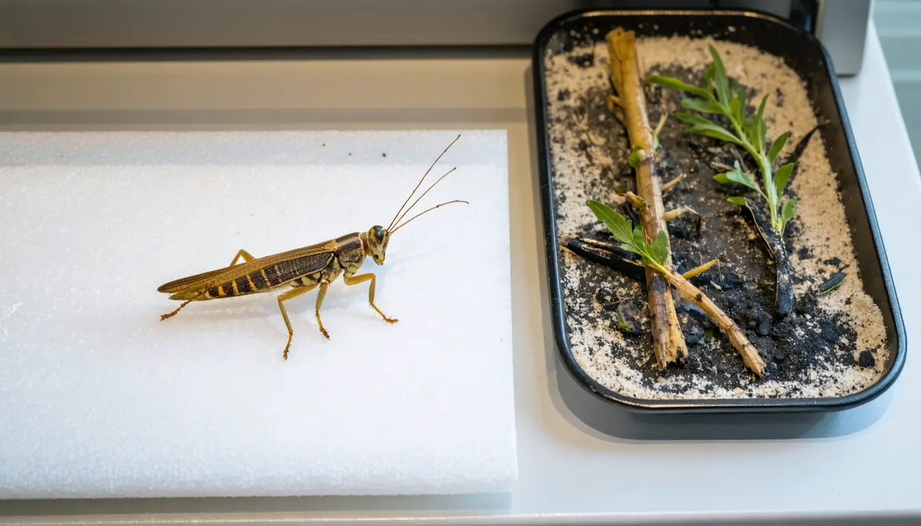 Illustration accompanying Researchers name the Murray Mallee matchstick, a wingless grasshopper from western Victoria