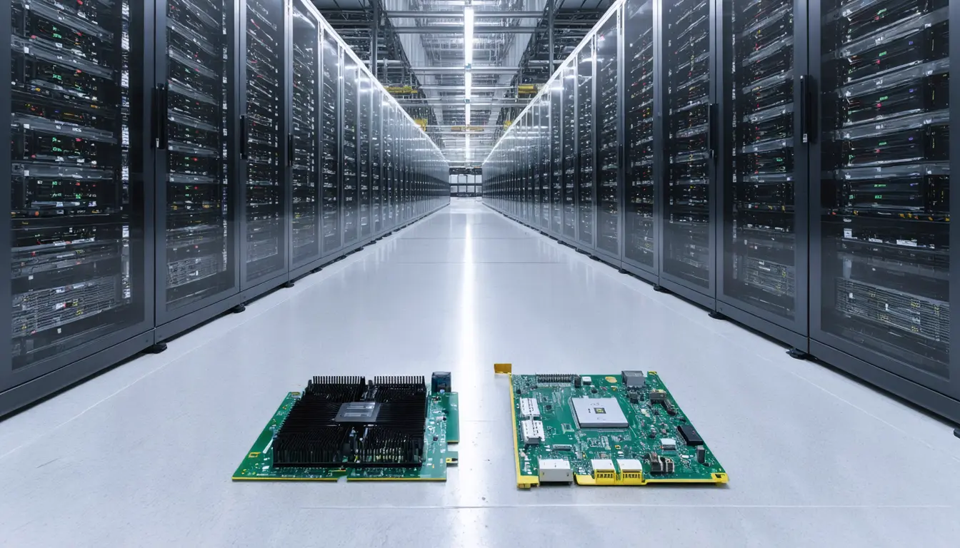 Illustration accompanying Huawei shipped 572,000 AI chips in China in six months, 106,000 fewer than Nvidia