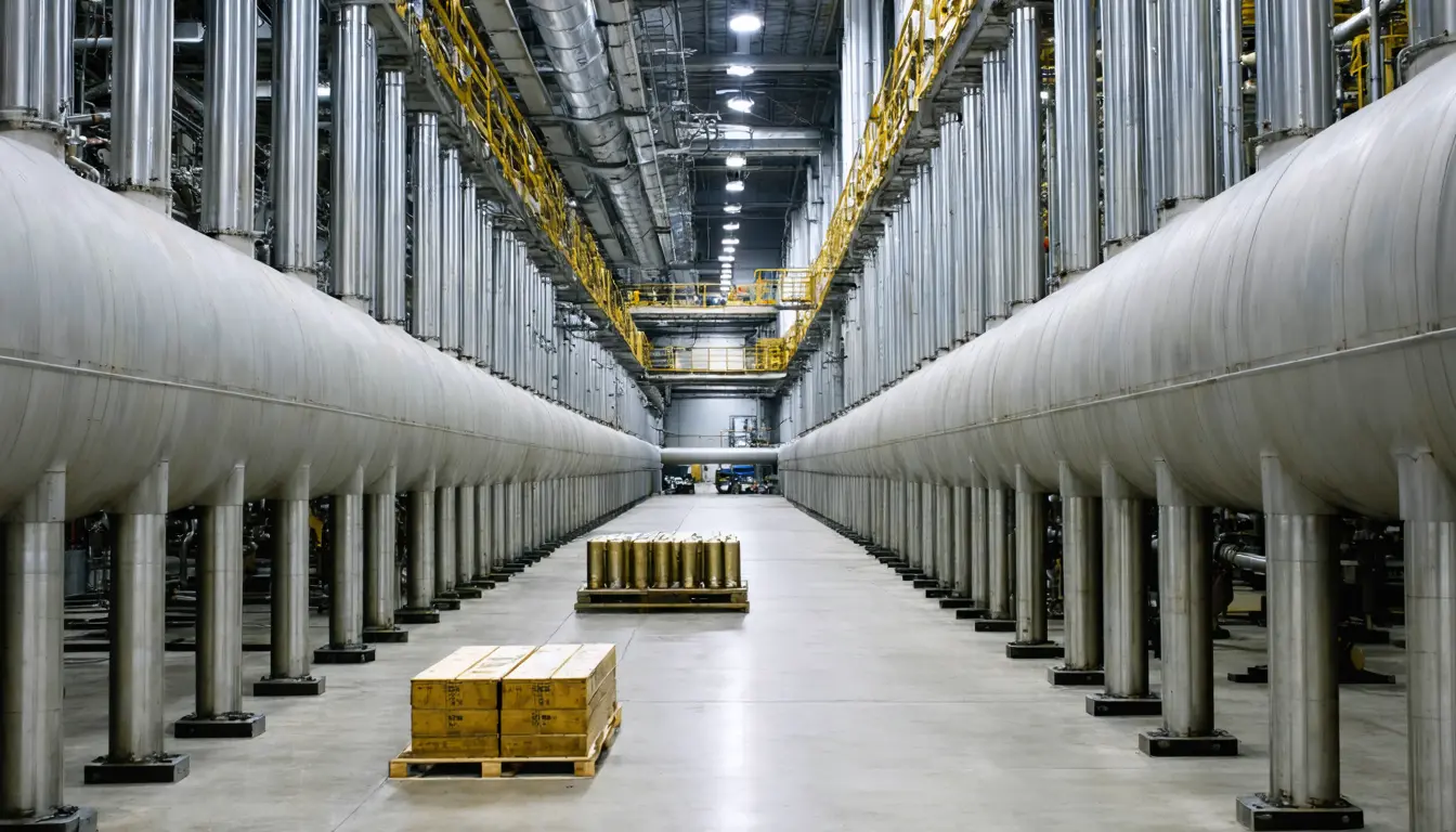 Illustration accompanying Urenco's New Mexico plant starts its sixth of eight new cascades in a 700,000 SWU addition