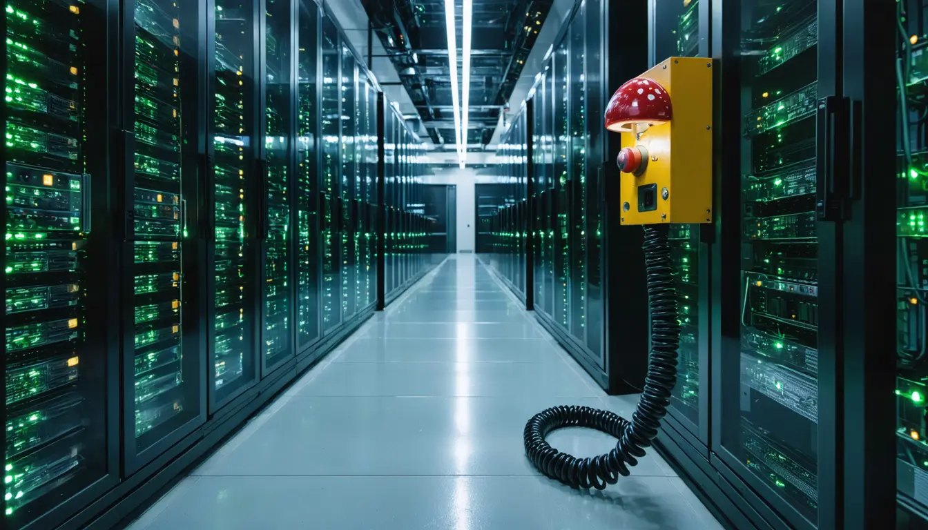 Illustration accompanying US bank regulators reportedly ask whether cyber-defense AI agents have an emergency shutdown