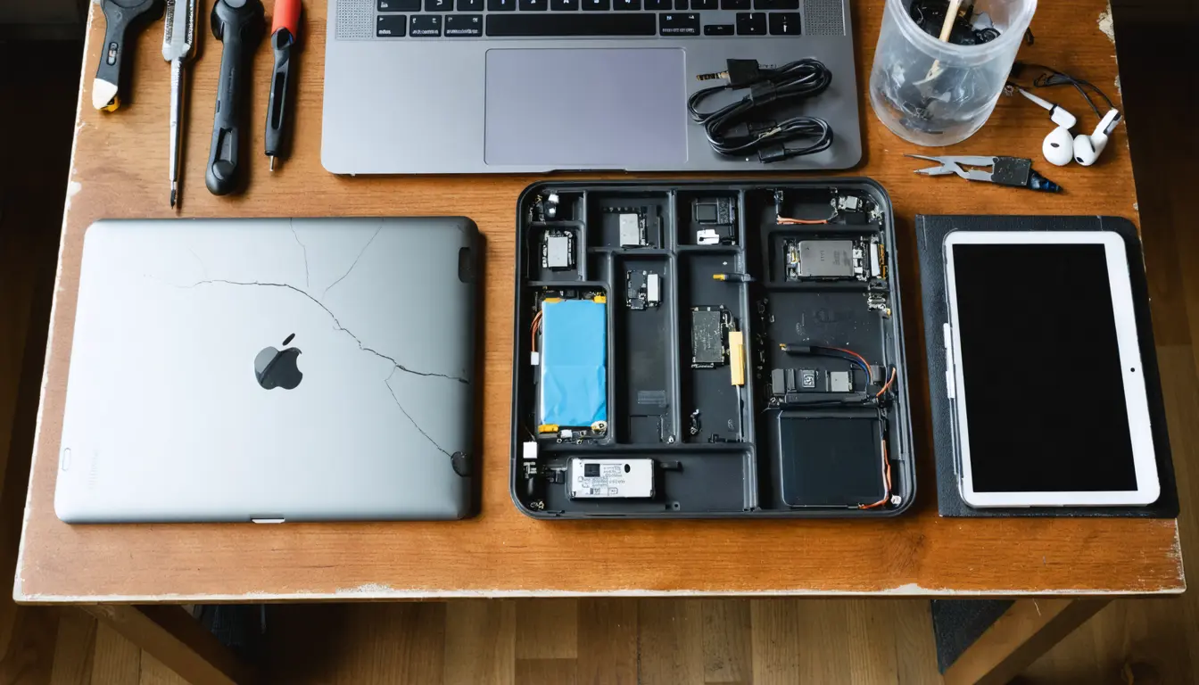 Illustration accompanying Apple ends hardware service for the last 12-inch MacBook, the iPad 6 and BeatsX