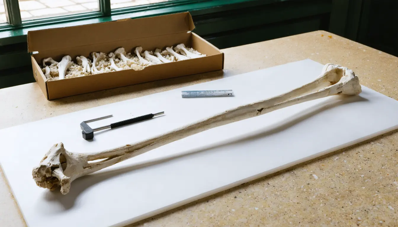 Illustration accompanying Dropping one humerus estimate leaves Omo I shorter and heavier than the old reconstruction