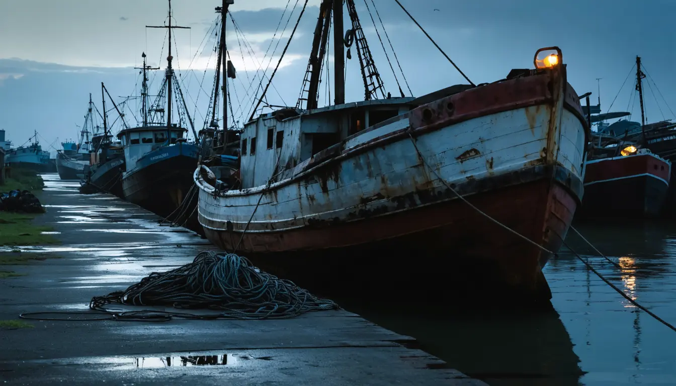 Illustration accompanying FIU criminologists trace 73% of dark fishing journeys off West Africa to 11 vessels