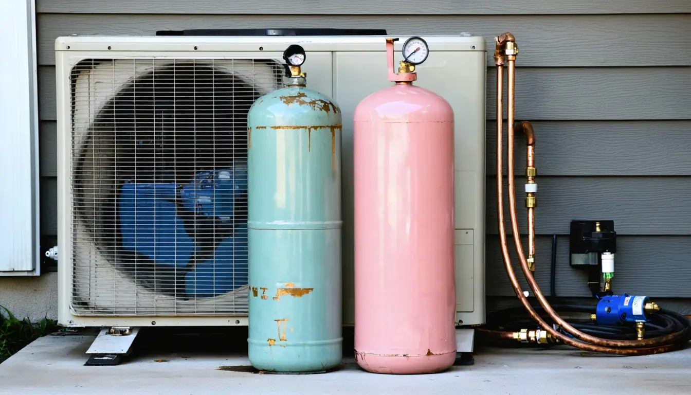 Illustration accompanying Per kilogram leaked, R-32 refrigerant warms the climate about a third as much as R-410A