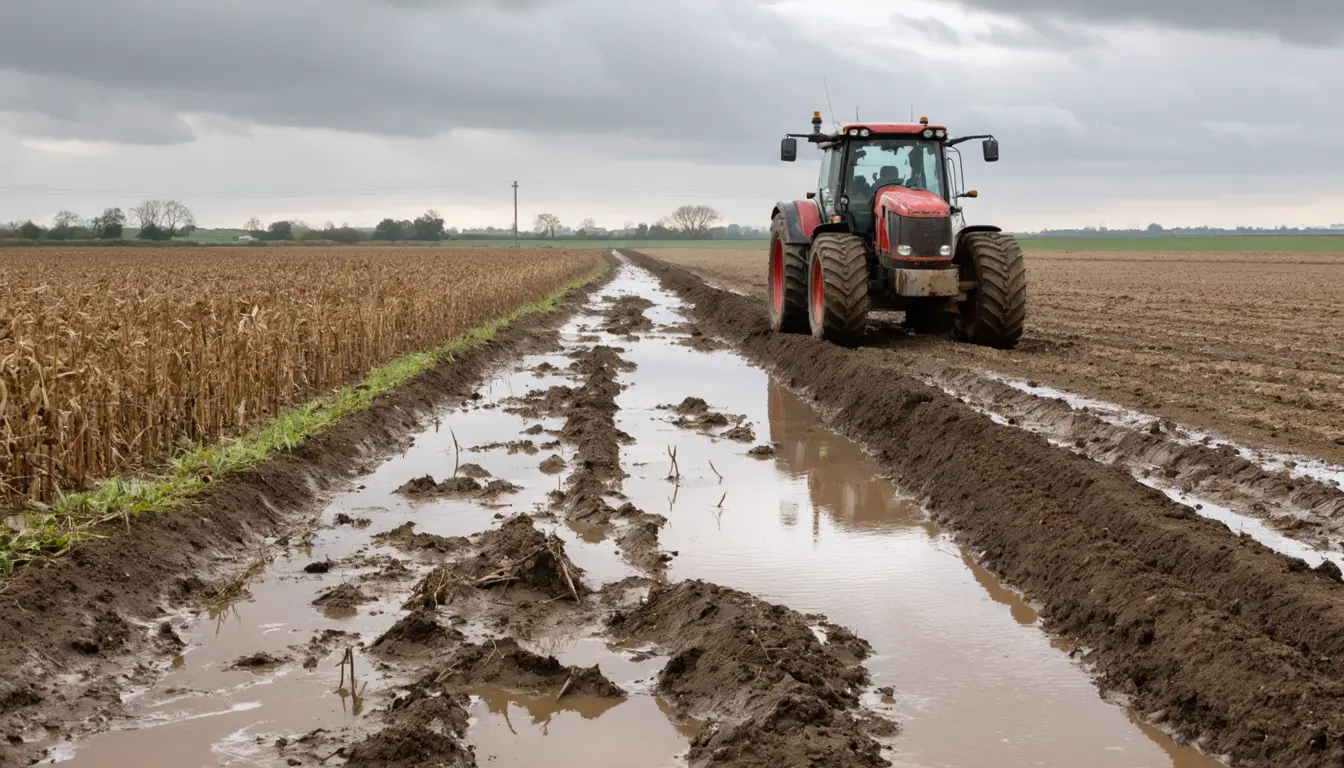 Illustration accompanying UK farms hit by record heat brace for a wet, stormy El Niño winter