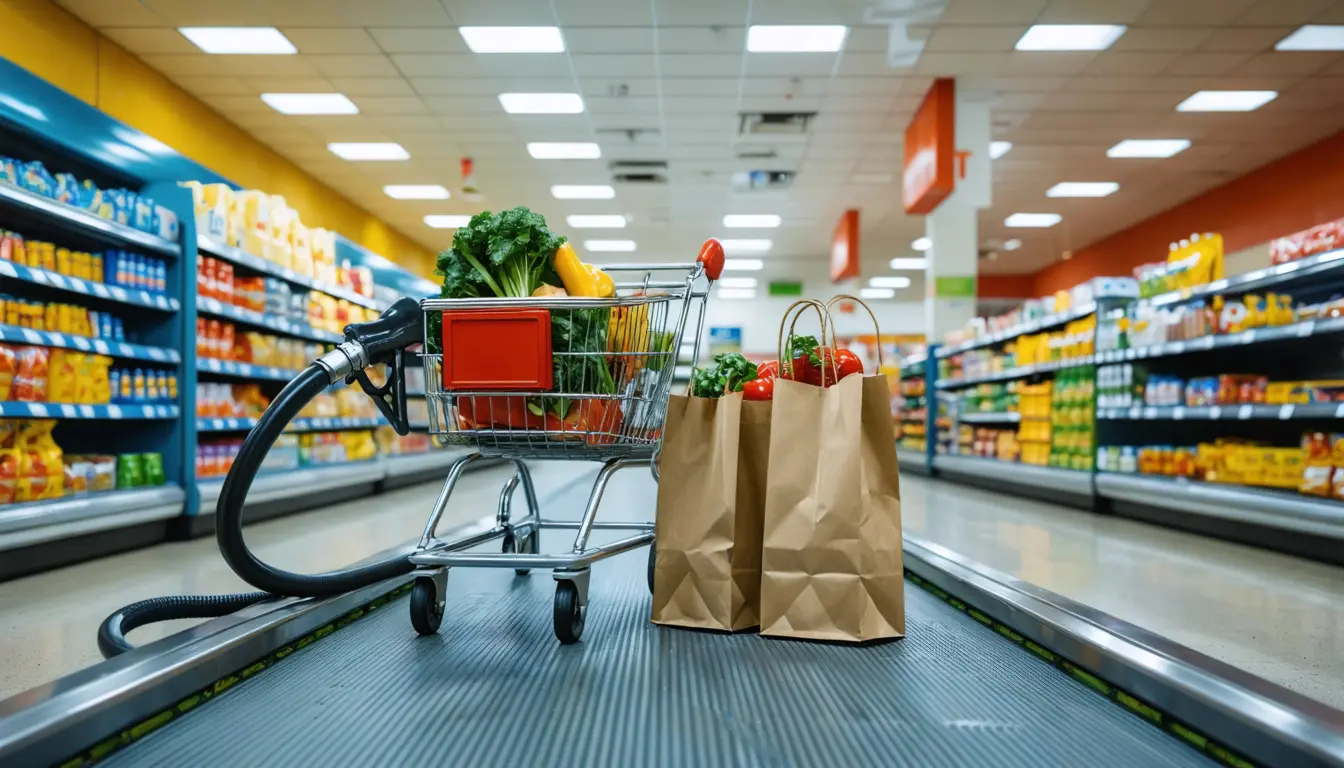 Illustration accompanying September retail sales growth drops from 0.8% to 0.2% without gas stations
