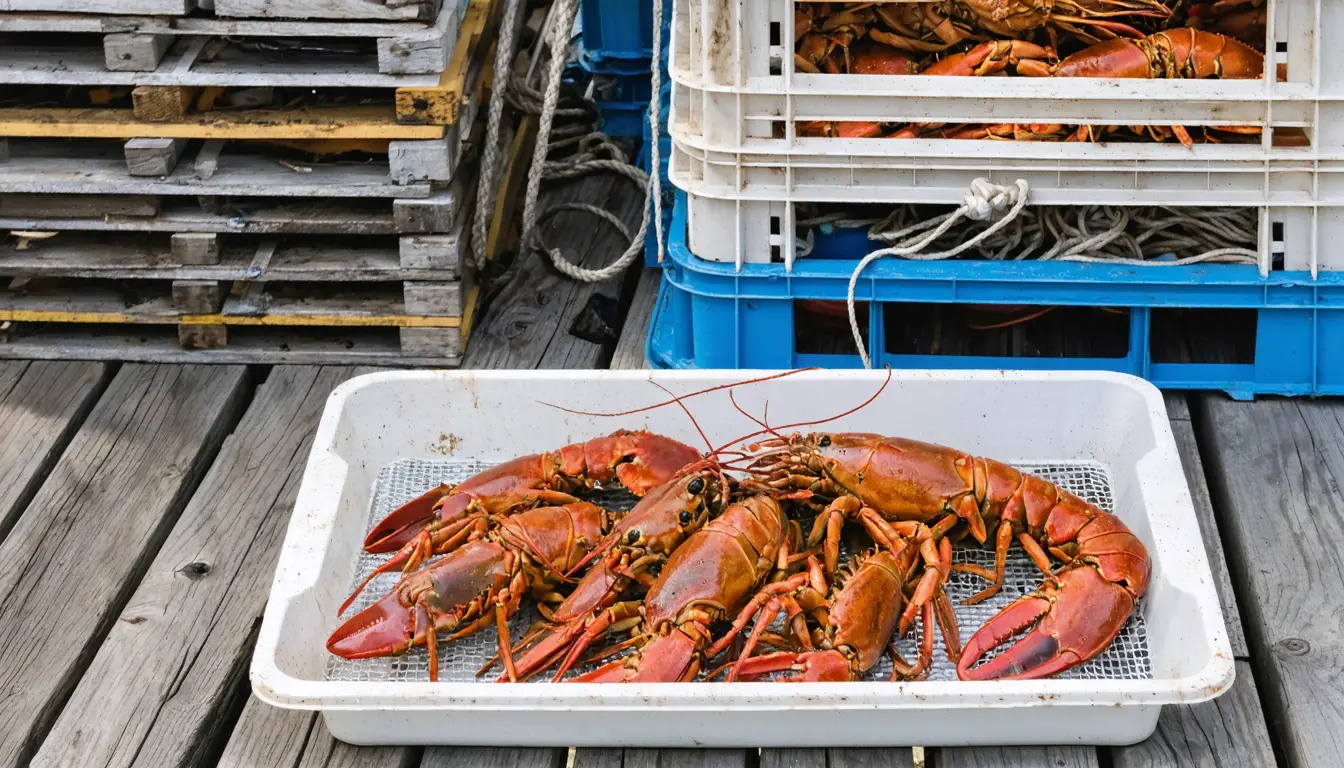 Illustration accompanying Fewer baby lobsters in Maine's midcoast preceded the fall in catchable adults, a UMaine study finds
