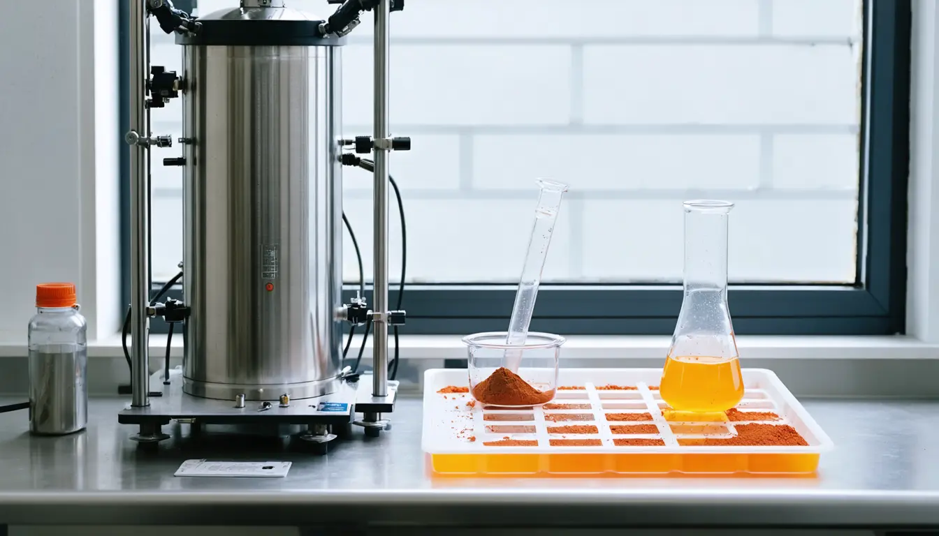 Illustration accompanying Pioneer Labs engineers a bioplastic bacterium to run on Martian regolith, water and air