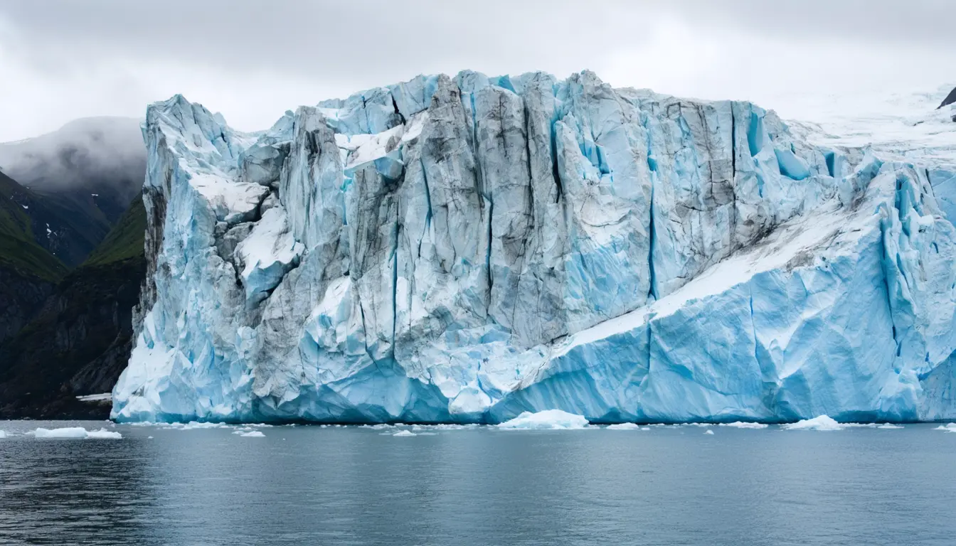Illustration accompanying Tall ice cliffs retreated faster than models predict without runaway collapse, Needell's team reports