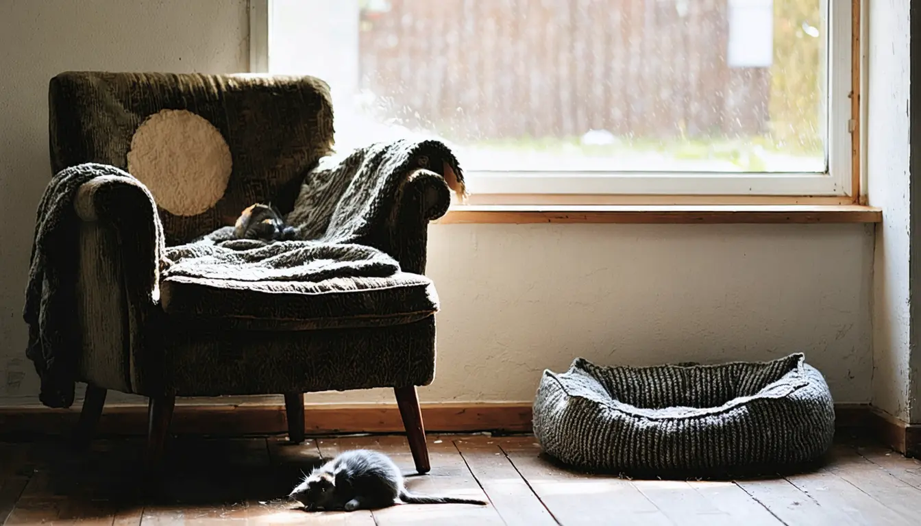 Illustration accompanying Cat owners who spend more time near their cats have more positive moods, a Kyoto study finds
