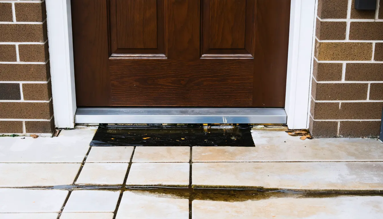 Illustration accompanying Duct tape on a door's exterior cut flood leakage by 97% to 98% in Hull lab tests