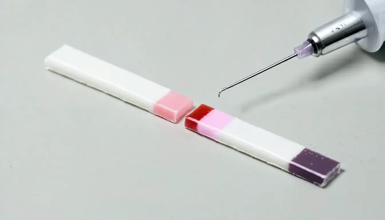 Illustration accompanying Layered silver-and-gold nanoparticles give a pilot syphilis test lines 19% to 46% stronger