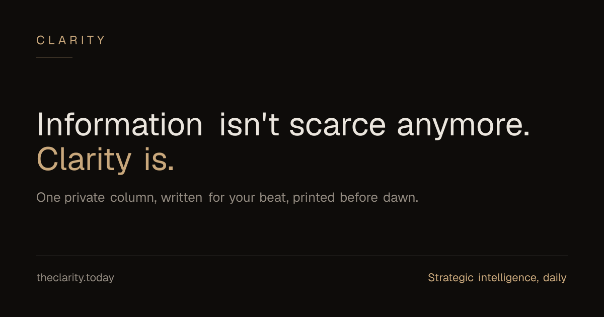 Information isn't scarce anymore. Clarity is. logo